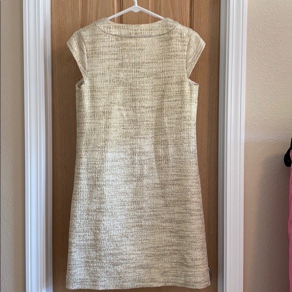 Kate Spade Gold Metallic Tweed Dress, size 2 - Picture 4 of 4